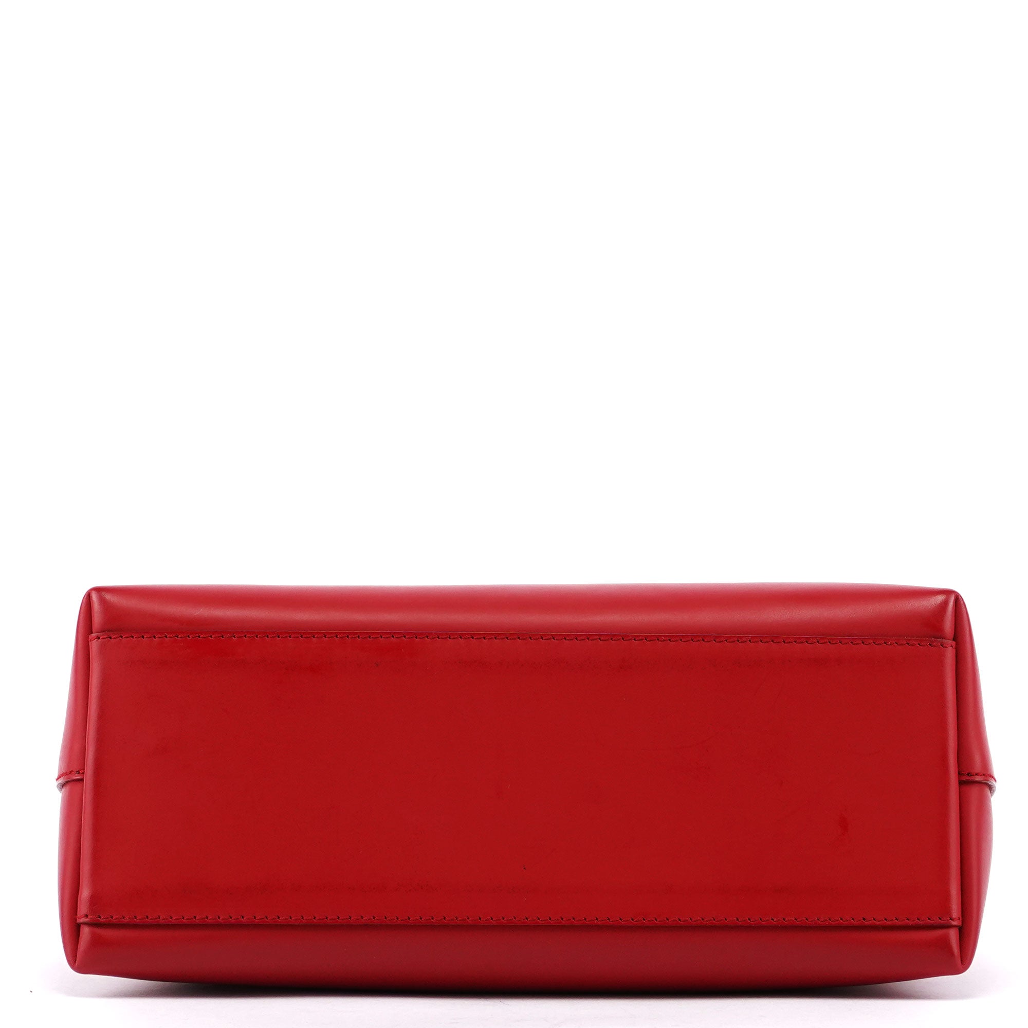 Red Calfskin Hobo Shoulder Bag