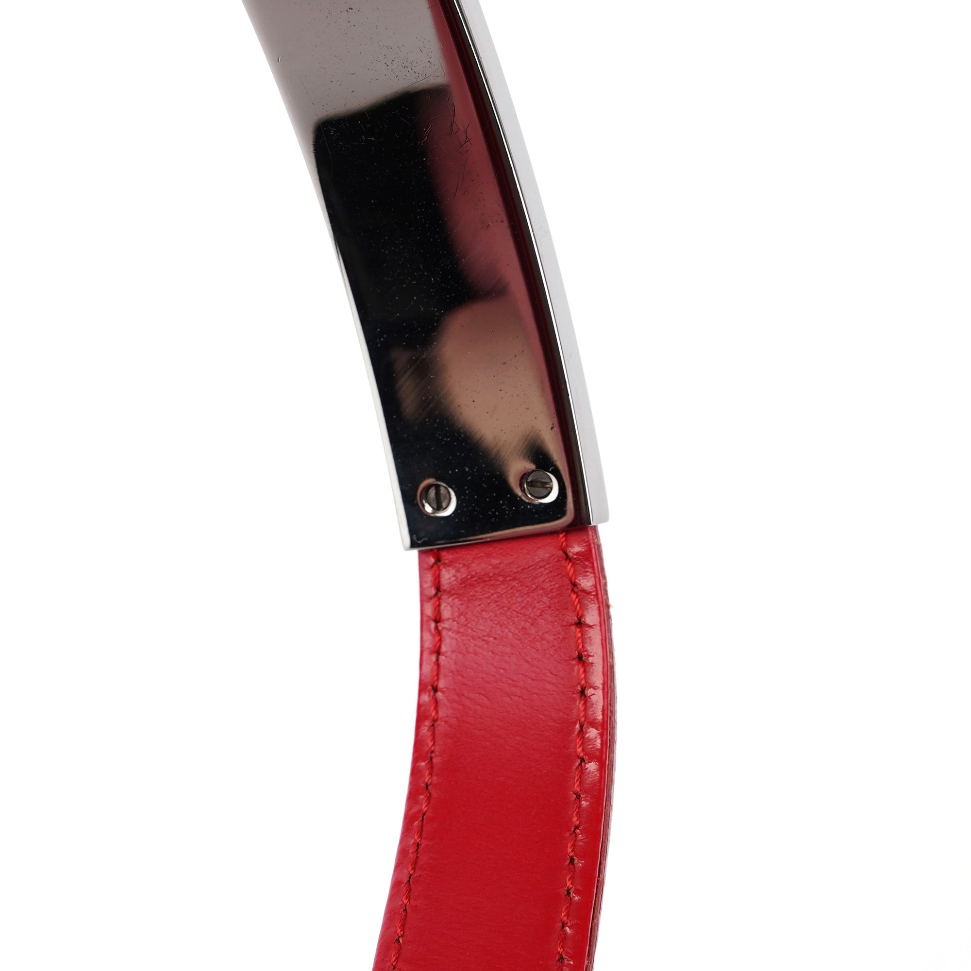 Red Calfskin Hobo Shoulder Bag