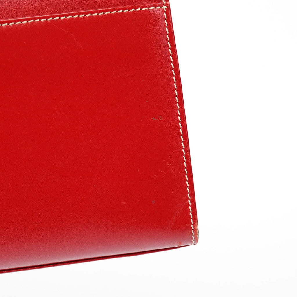 Red Calfskin Lady Lock Shoulder Bag