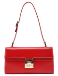 Red Calfskin Lady Lock Shoulder Bag