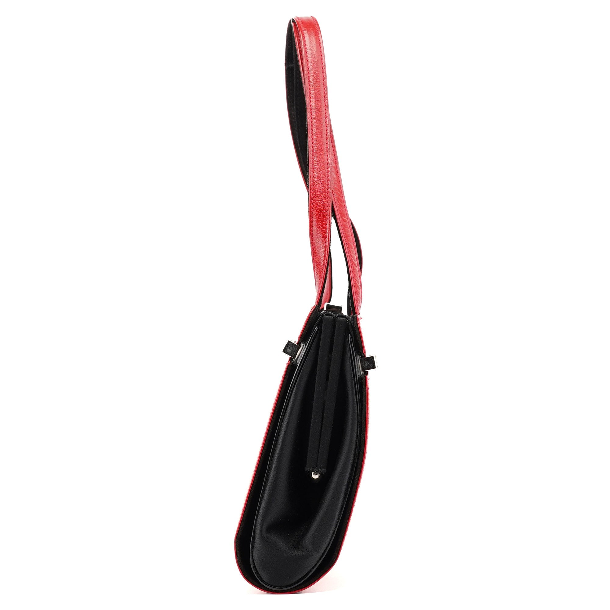 Red Calfskin Leather Tote Bag