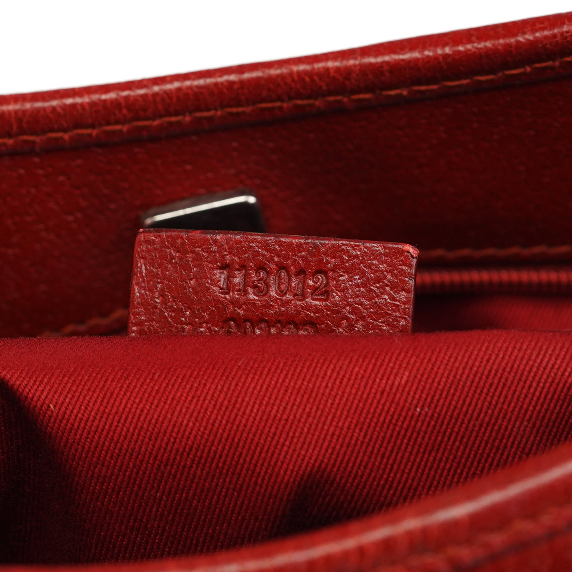 Red GG Leather Shoulder Bag