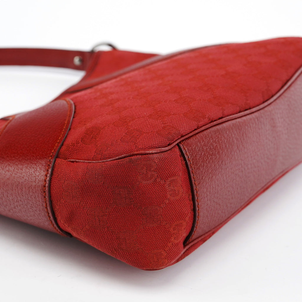 Red GG Leather Shoulder Bag