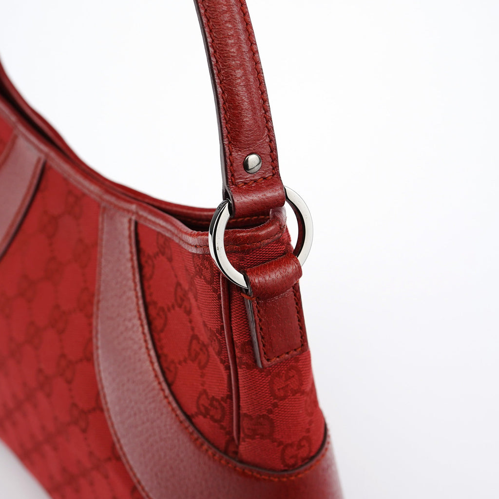 Red GG Leather Shoulder Bag