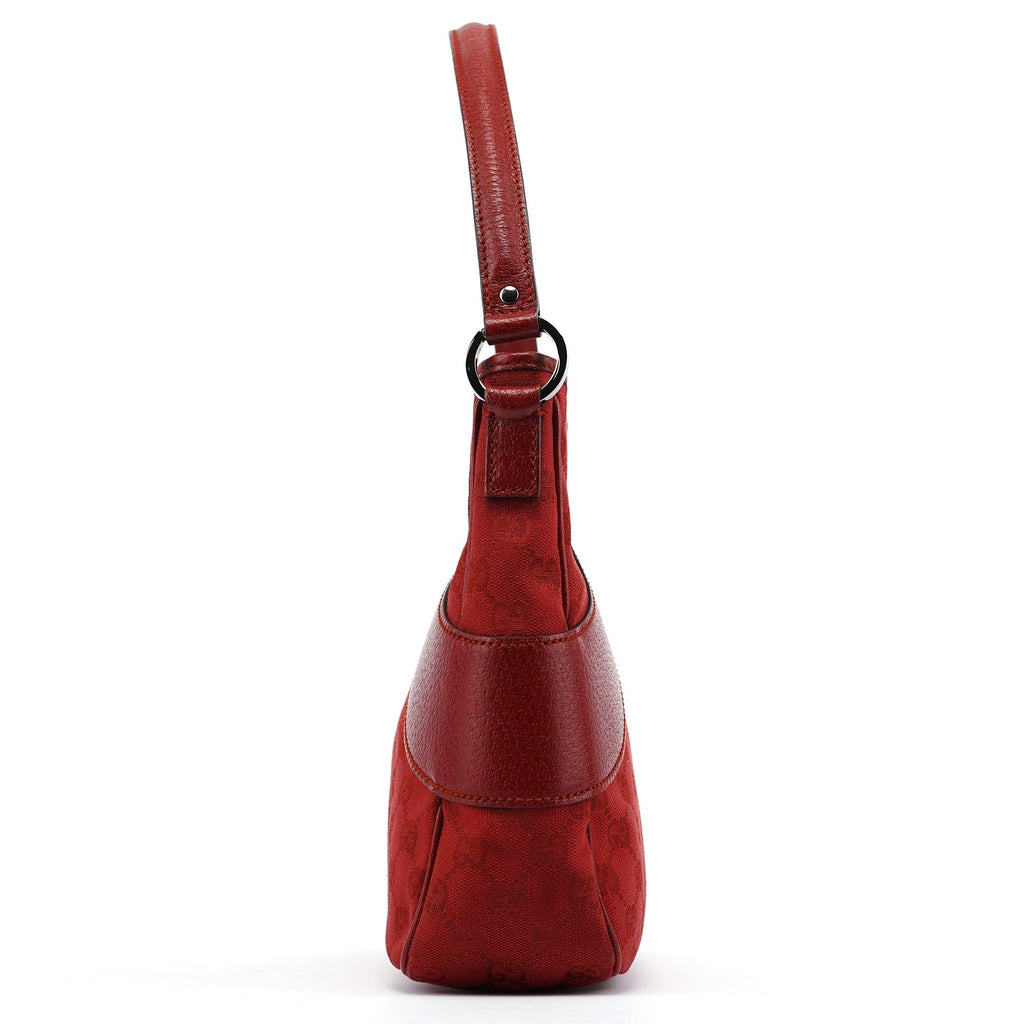 Red GG Leather Shoulder Bag