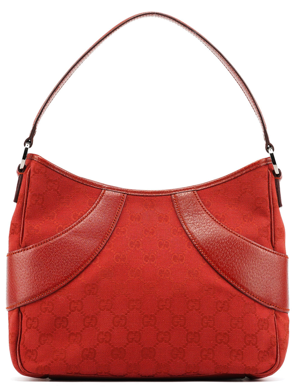 Red GG Leather Shoulder Bag