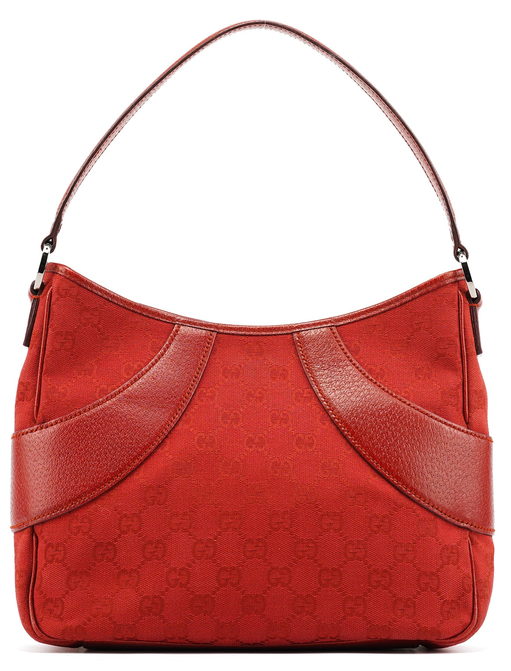 Red GG Leather Shoulder Bag