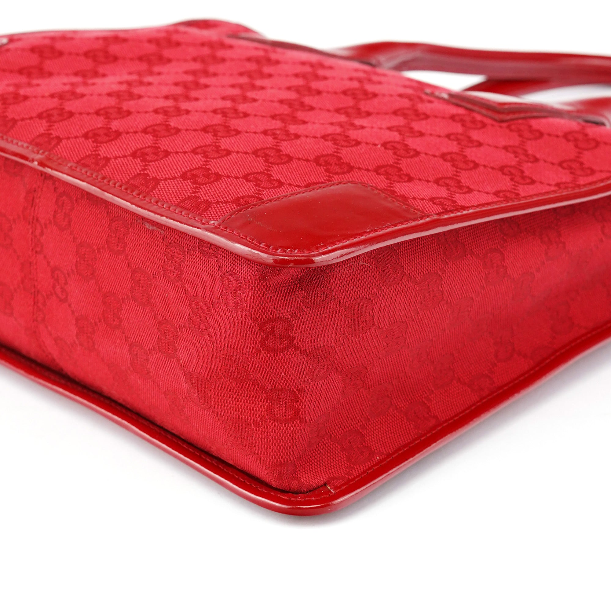 Red GG Patent Leather Tote Bag