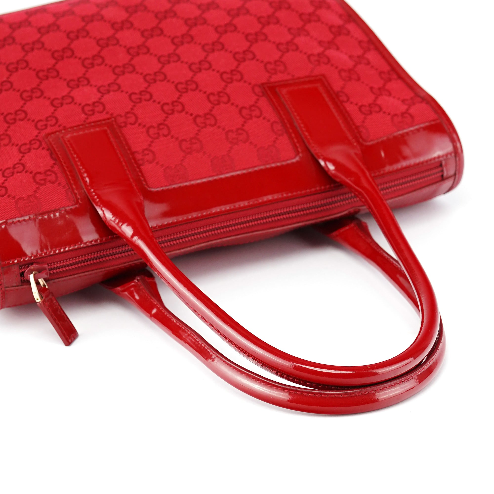 Red GG Patent Leather Tote Bag