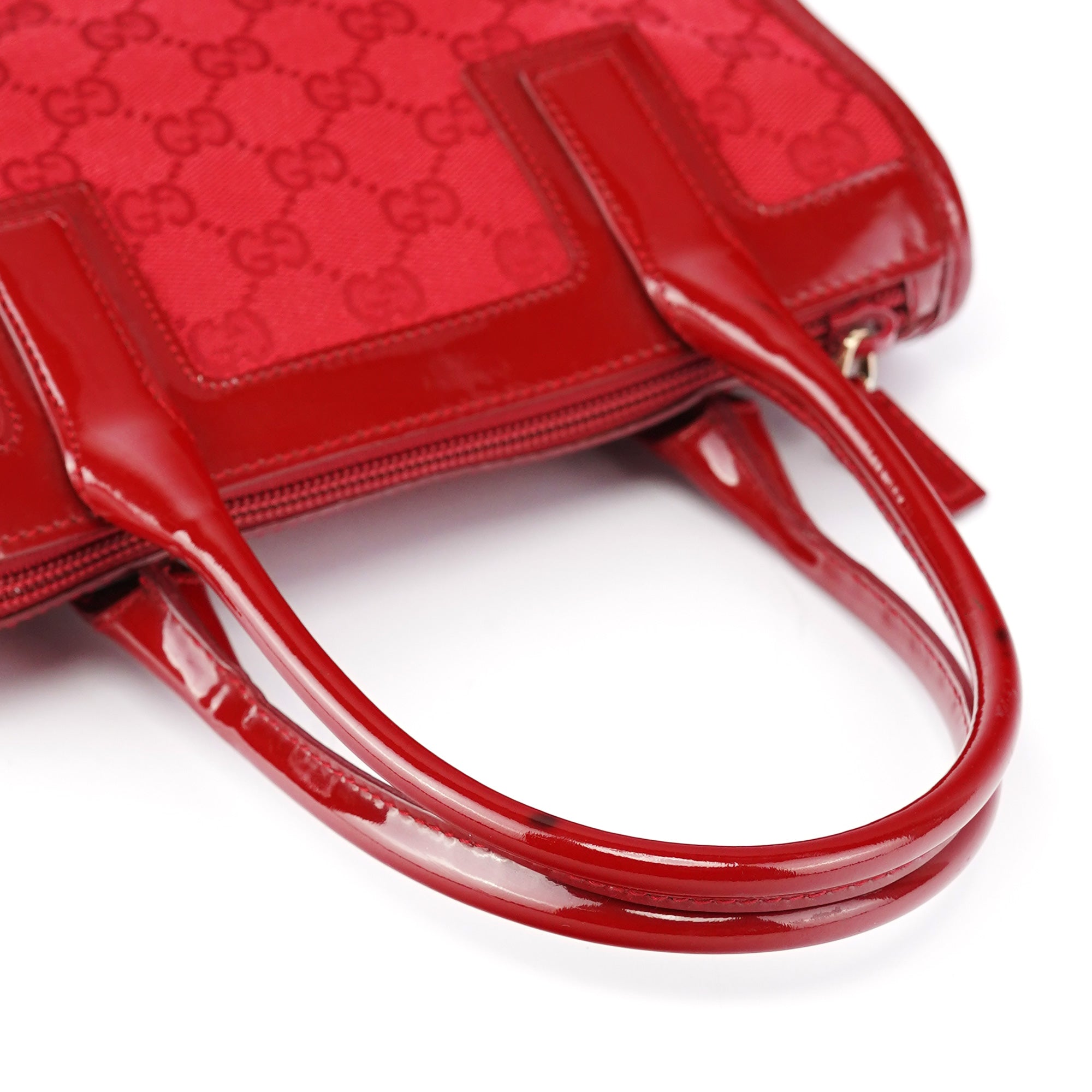 Red GG Patent Leather Tote Bag