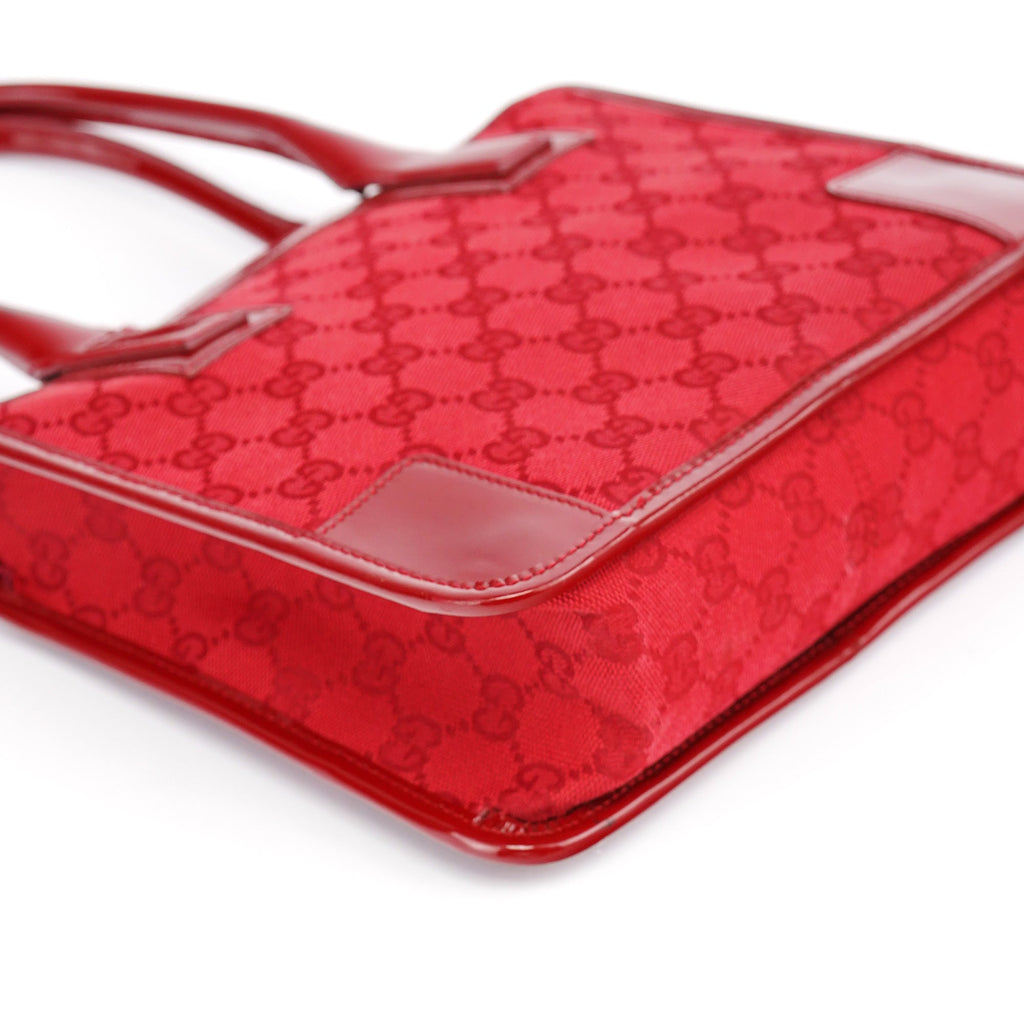 Red GG Patent Leather Tote Bag