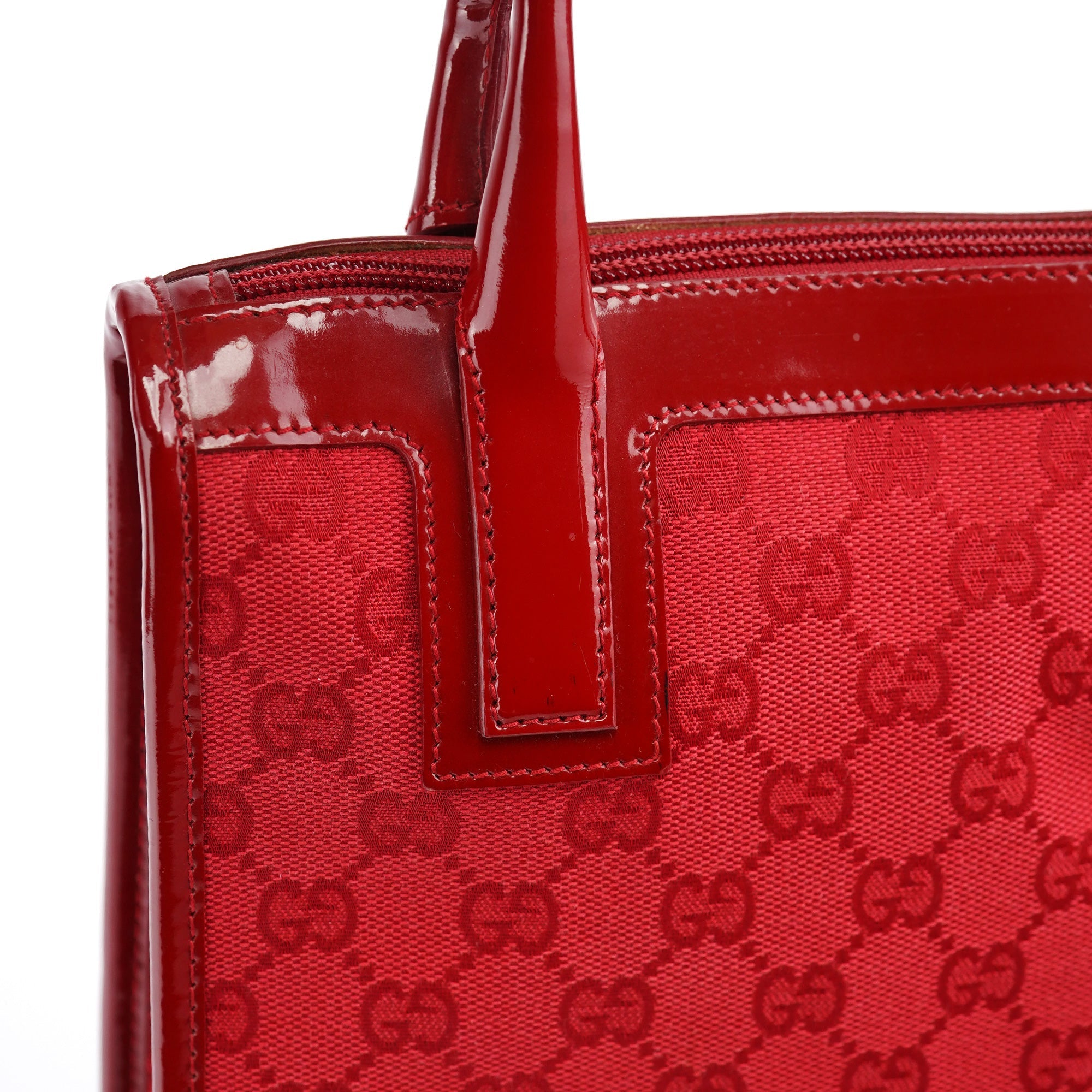 Red GG Patent Leather Tote Bag