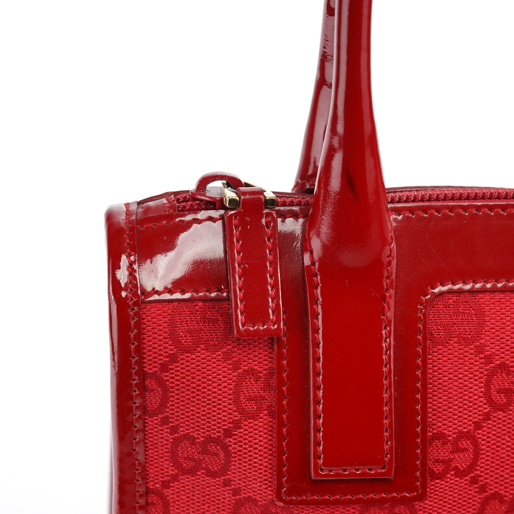 Red GG Patent Leather Tote Bag