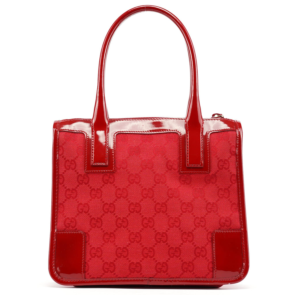 Red GG Patent Leather Tote Bag