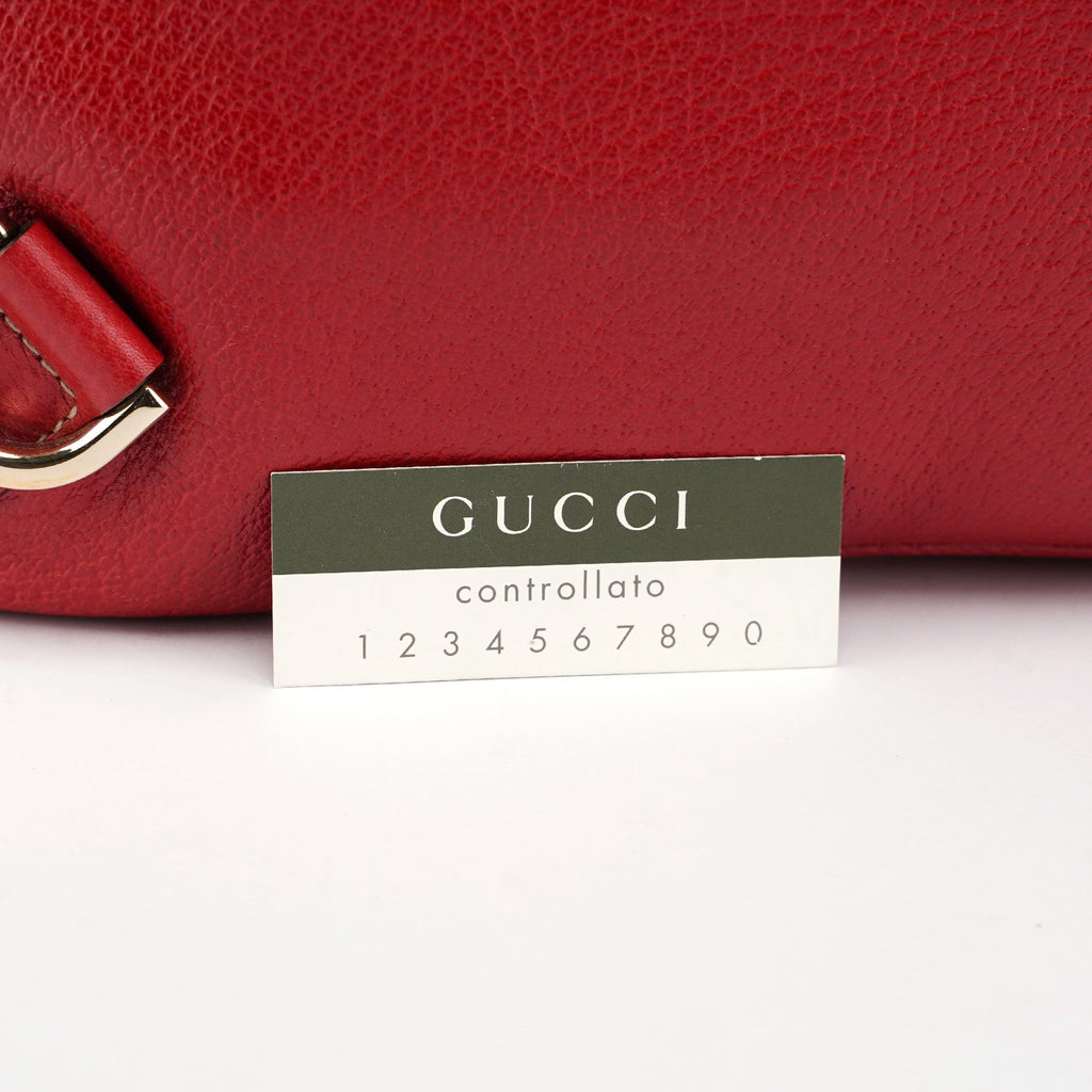 Red Leather D-Ring Shoulder Bag