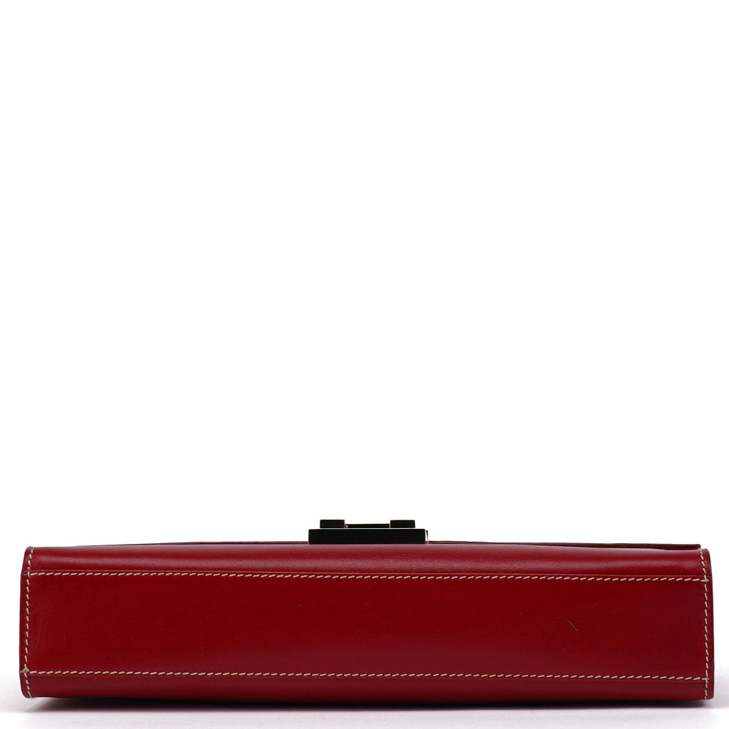 Red Leather Lady Lock Shoulder Bag