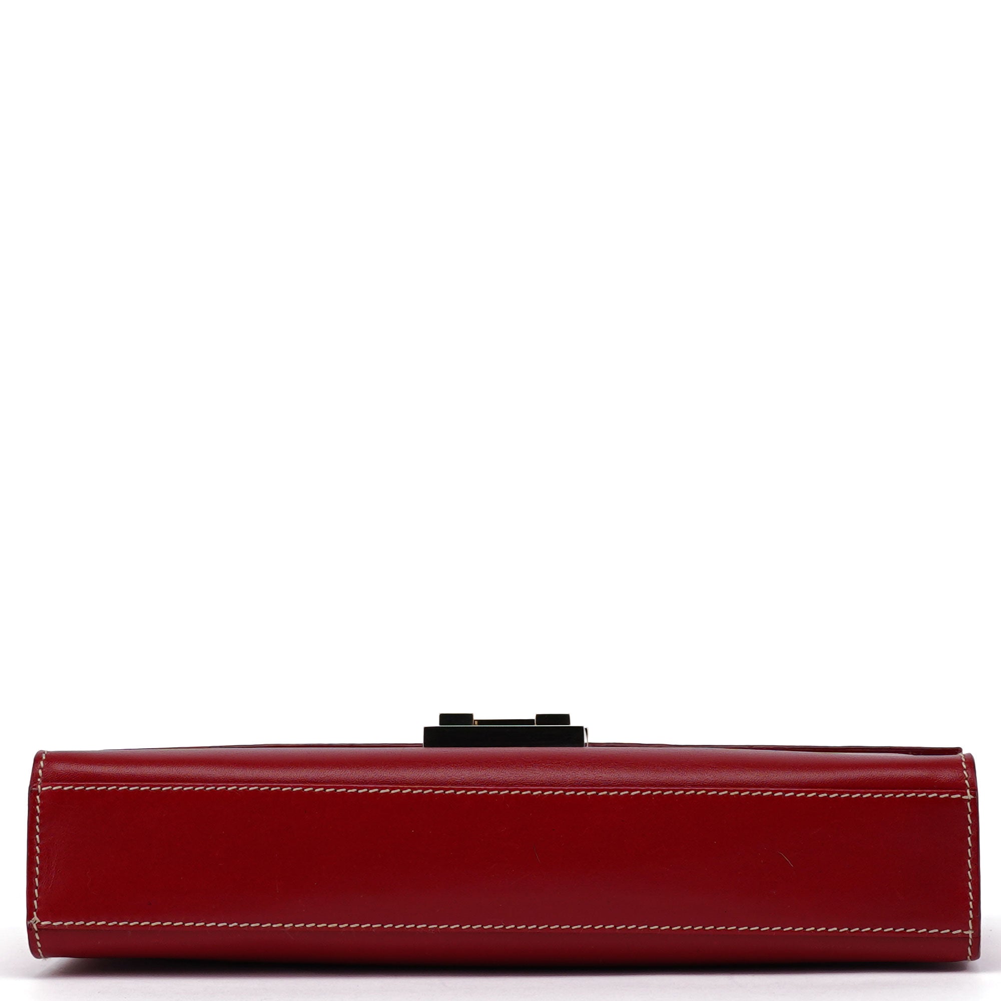 Red Leather Lady Lock Shoulder Bag