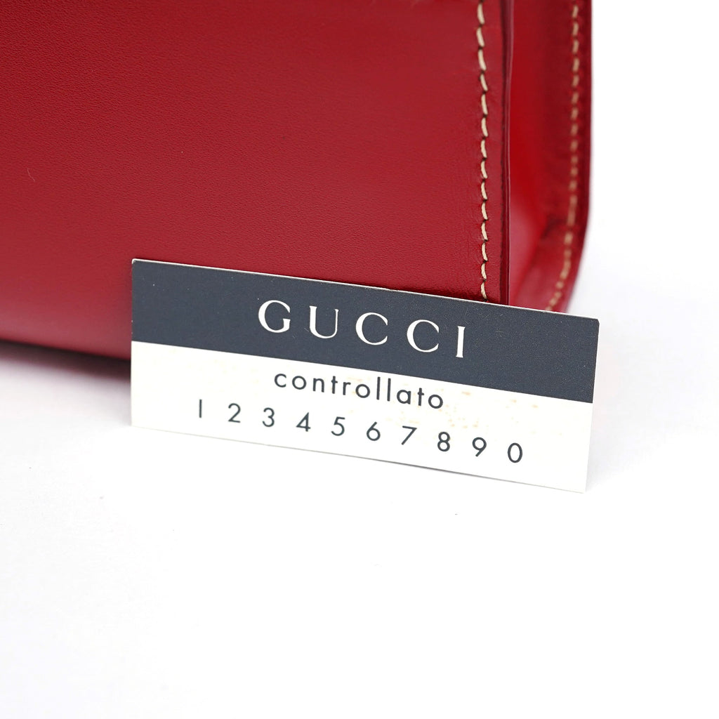 Red Leather Lady Lock Shoulder Bag