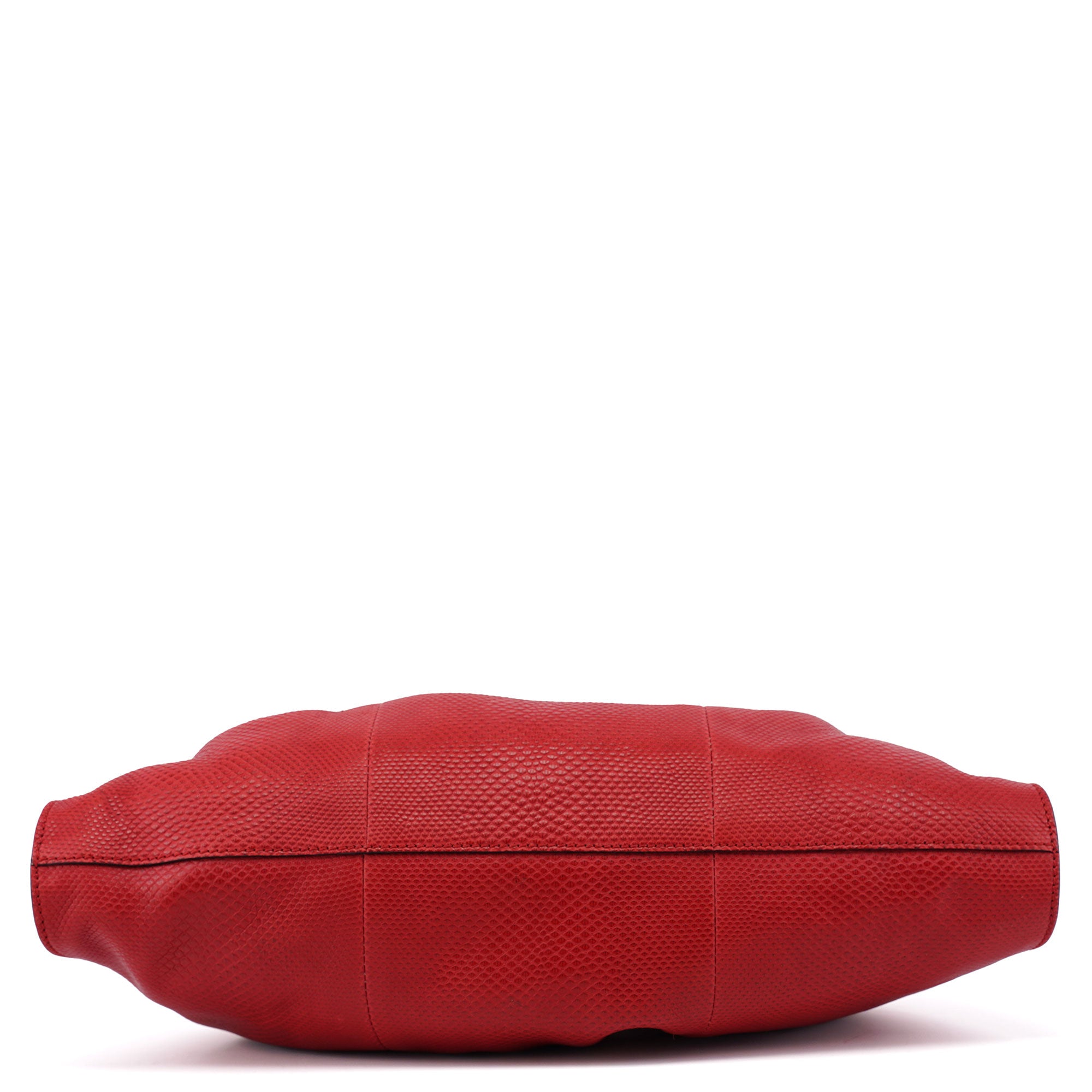 Red Lizard Embossed Dual Handle Bag