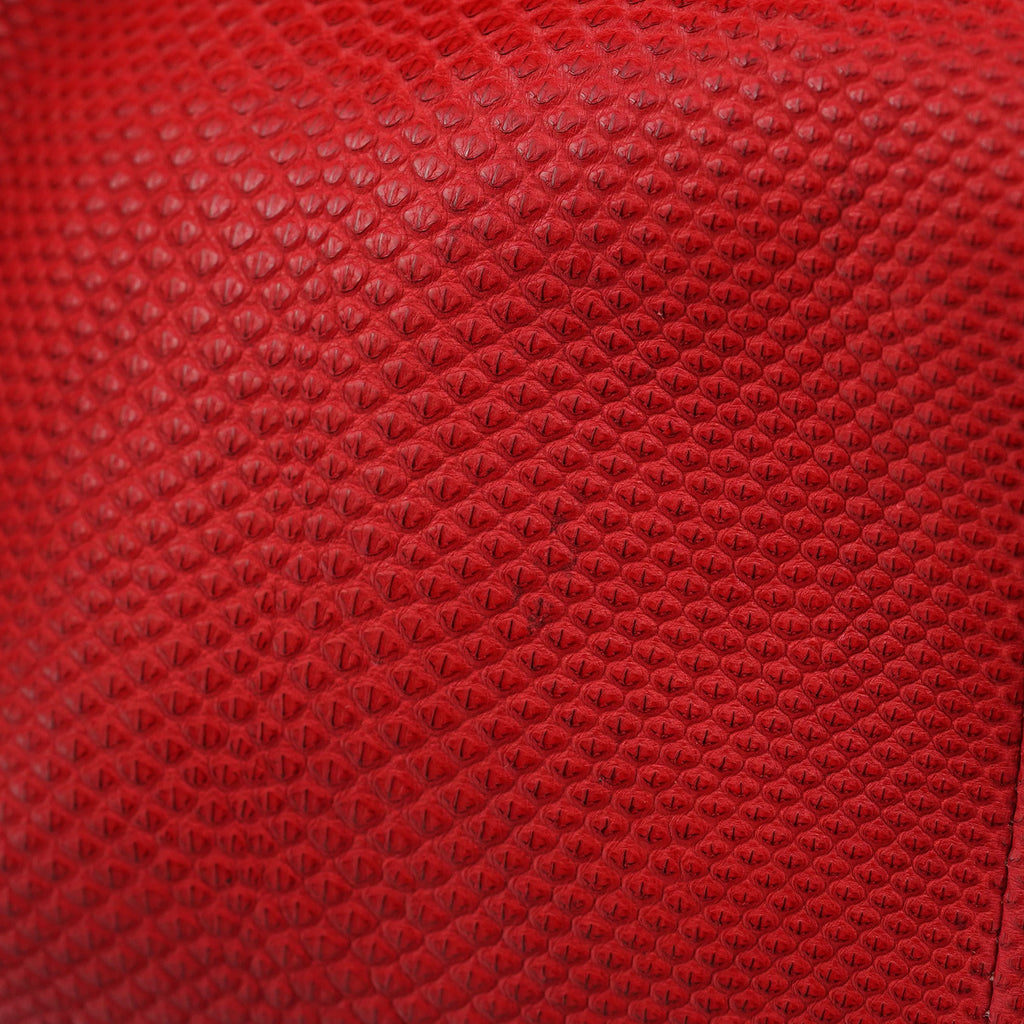 Red Lizard Embossed Dual Handle Bag