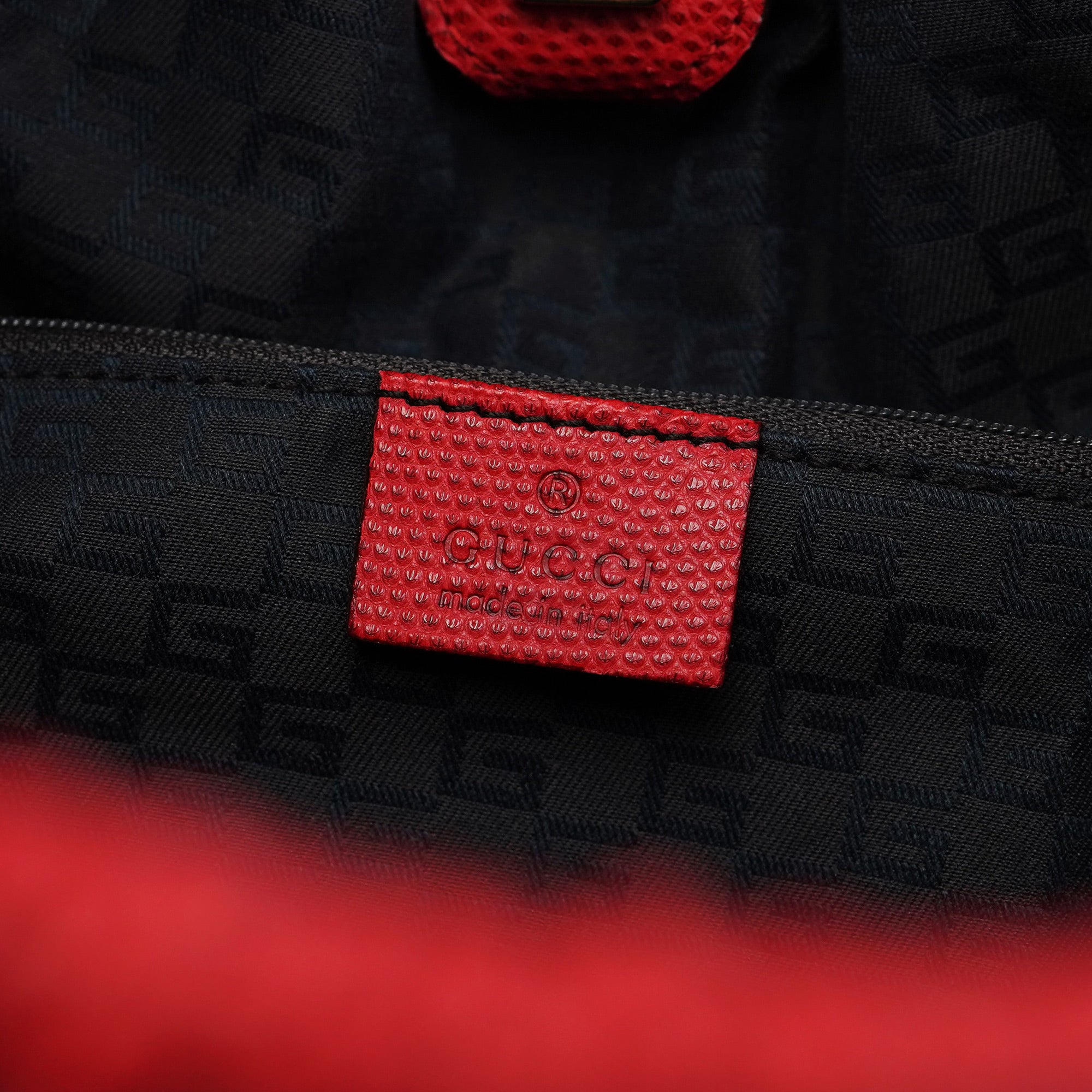 Red Lizard Embossed Dual Handle Bag