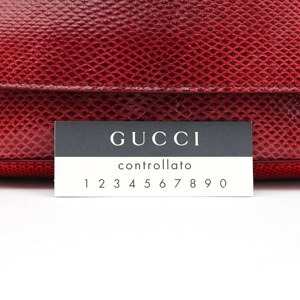 Red Lizard Flap Shoulder Bag