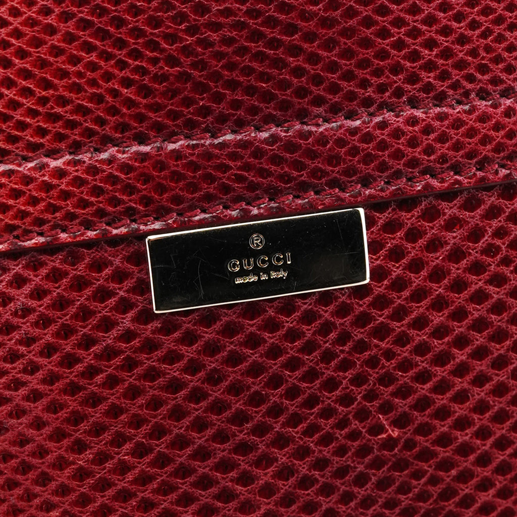 Red Lizard Flap Shoulder Bag