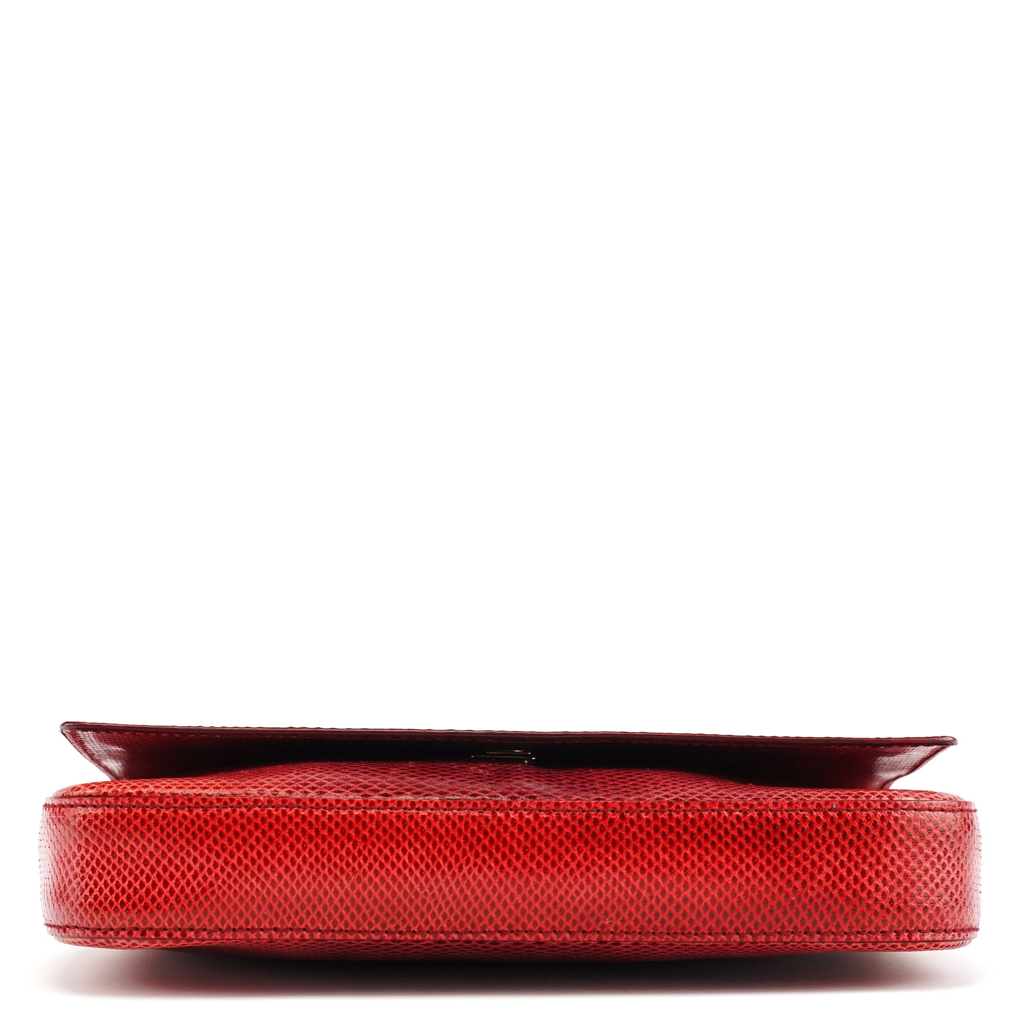 Red Lizard Flap Shoulder Bag