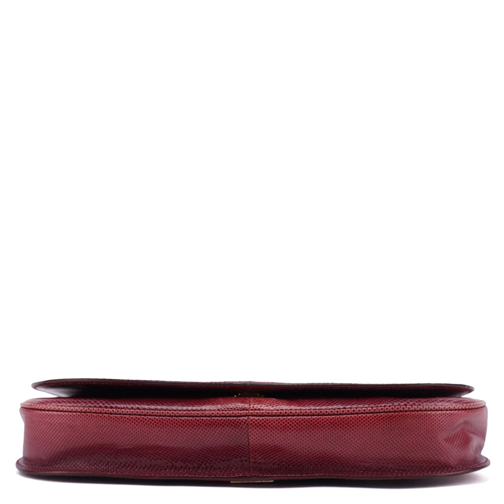 Red Lizard Plastic Handle Shoulder Bag