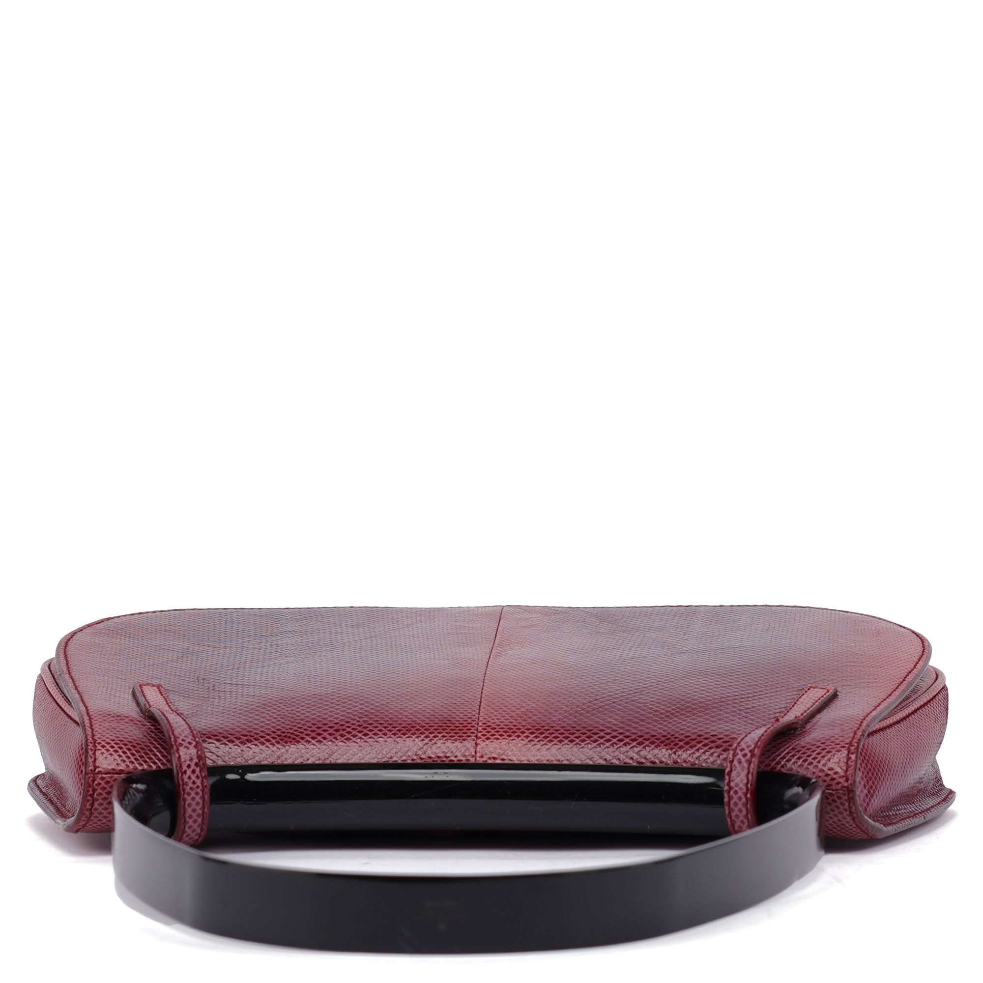 Red Lizard Plastic Handle Shoulder Bag