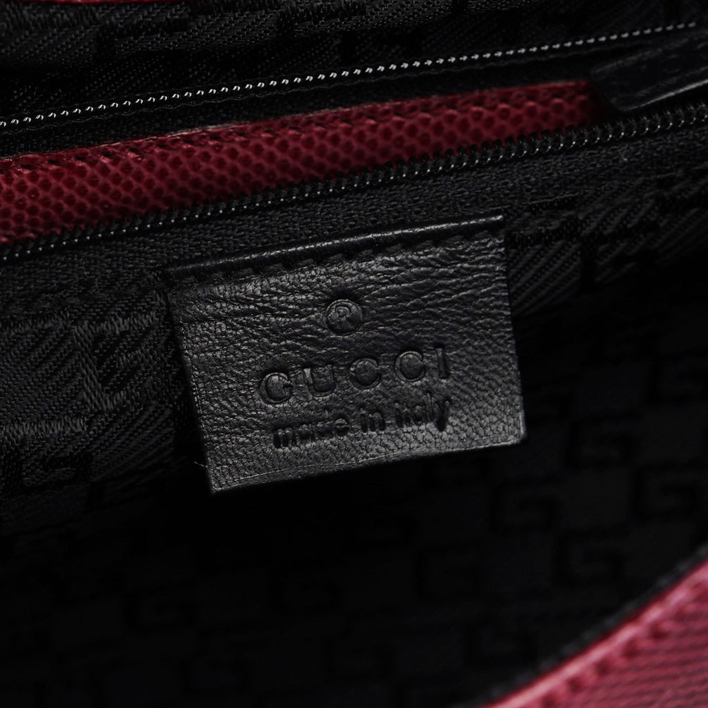 Red Lizard Plastic Handle Shoulder Bag