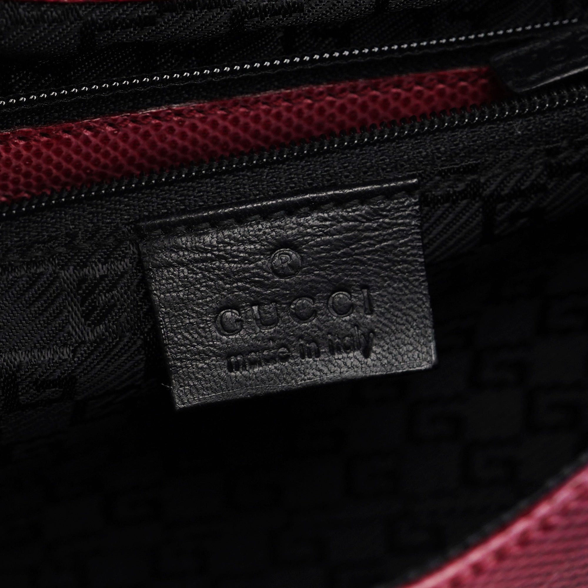 Red Lizard Plastic Handle Shoulder Bag