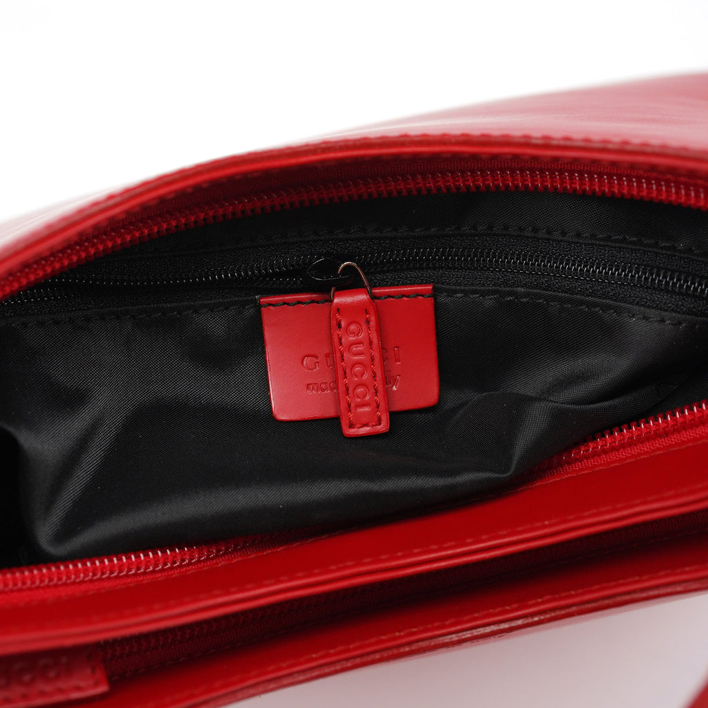 Red Matte Leather Shoulder Bag