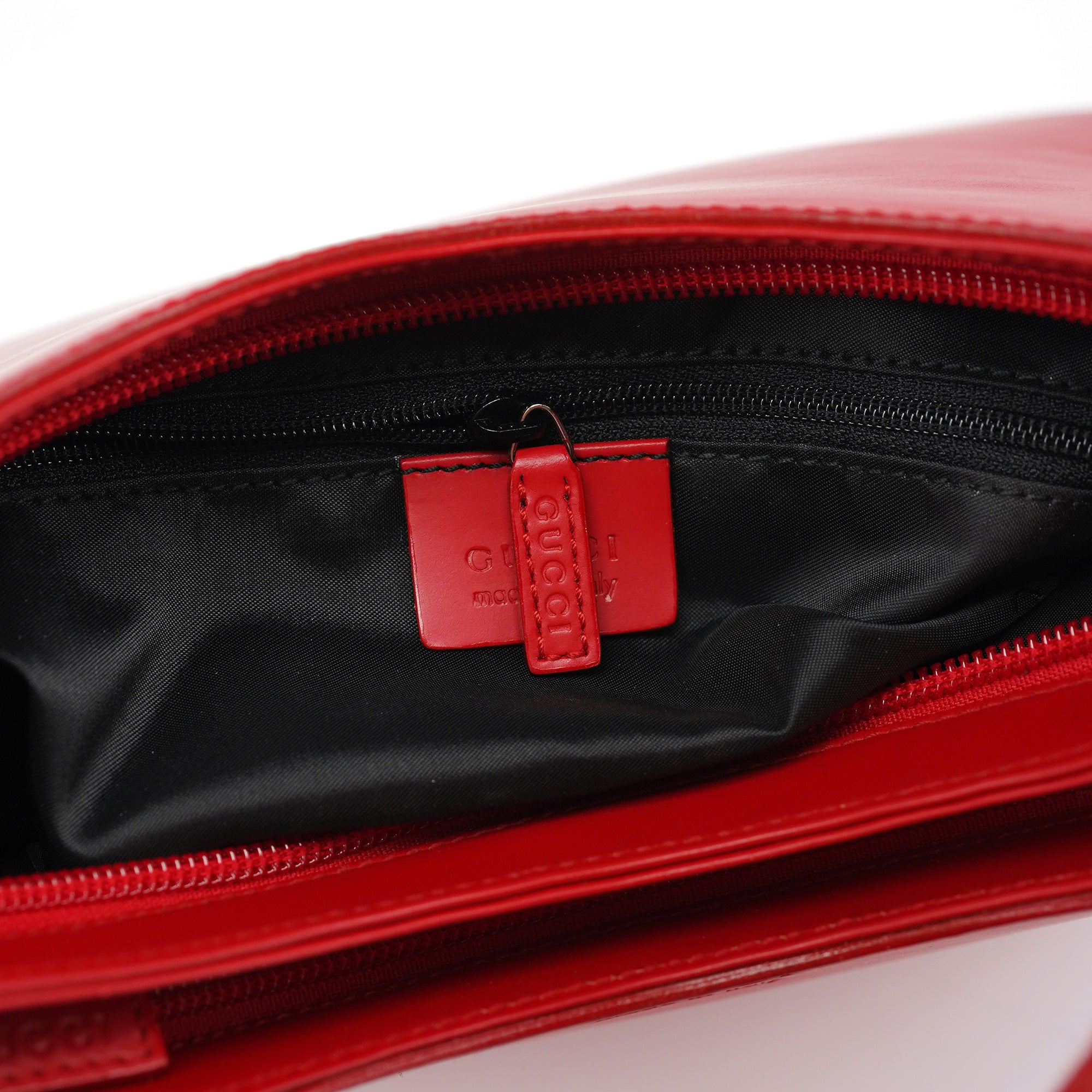 Red Matte Leather Shoulder Bag