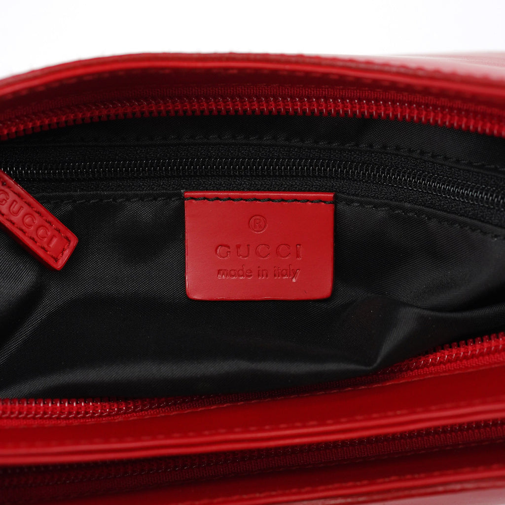 Red Matte Leather Shoulder Bag