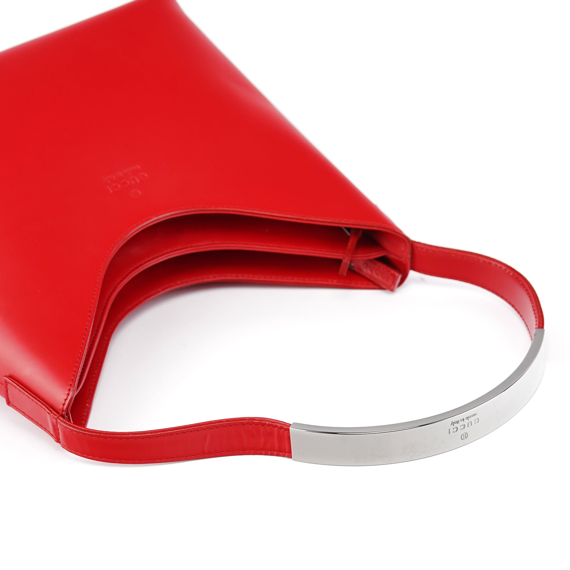 Red Matte Leather Shoulder Bag
