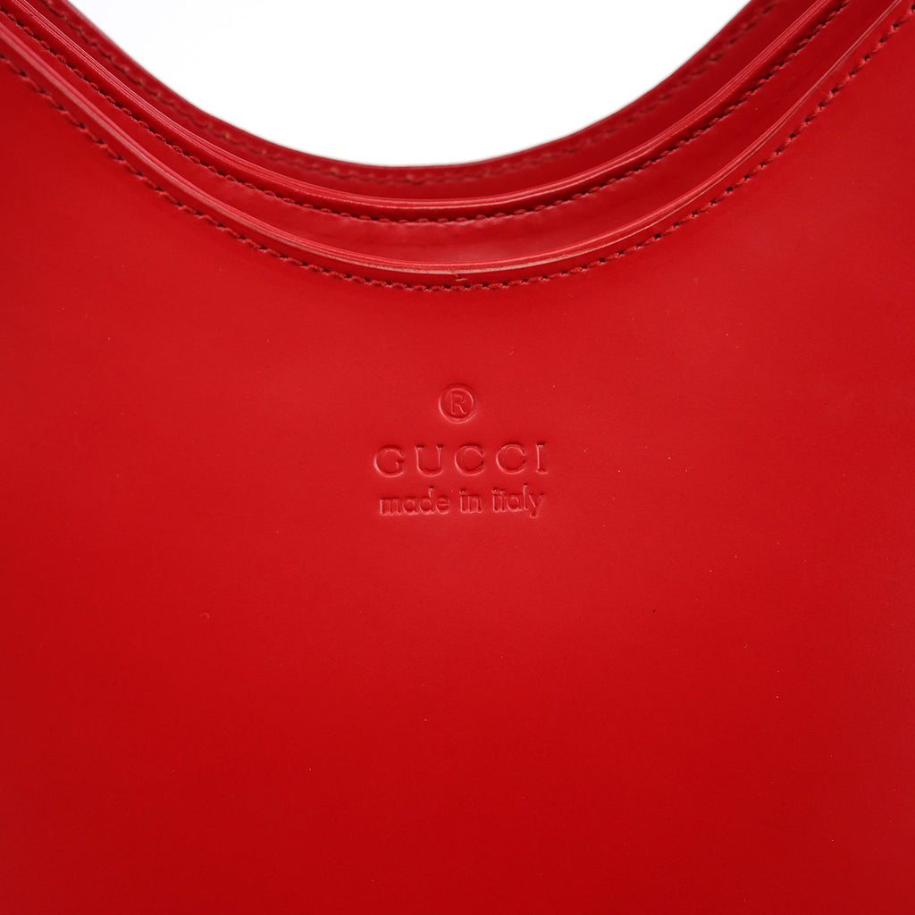 Red Matte Leather Shoulder Bag