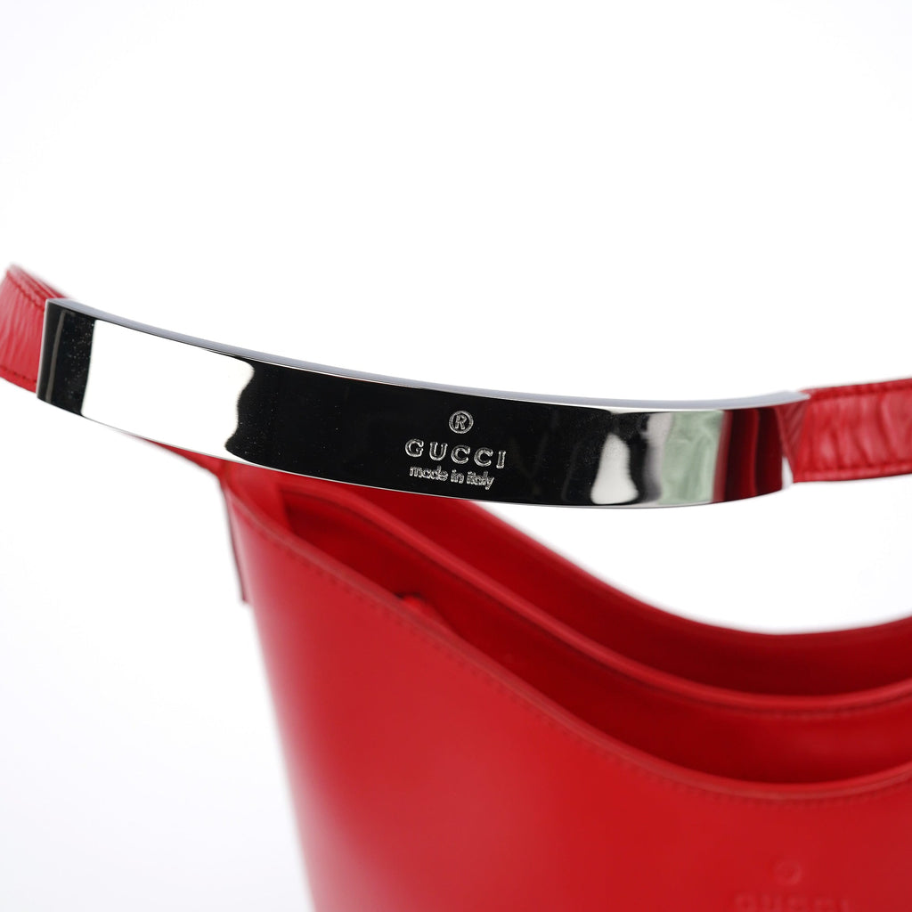 Red Matte Leather Shoulder Bag