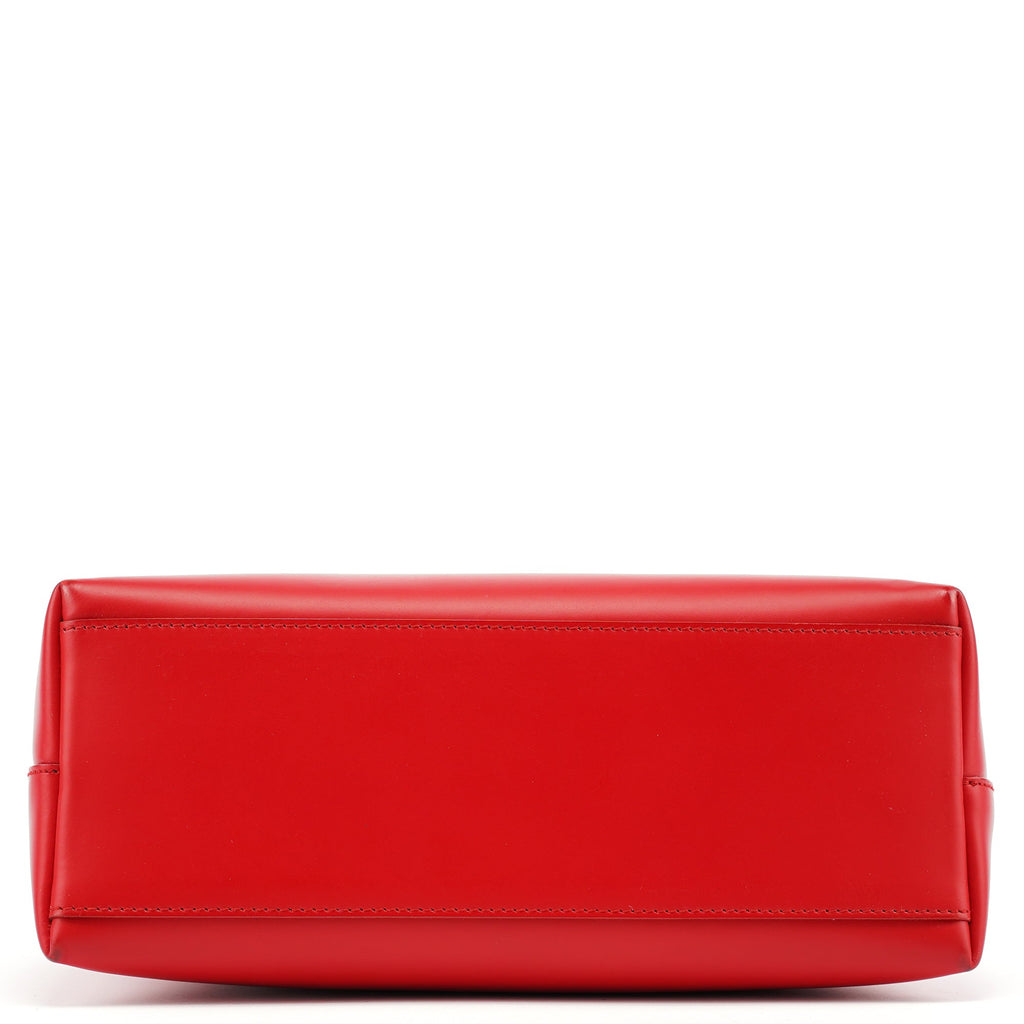 Red Matte Leather Shoulder Bag