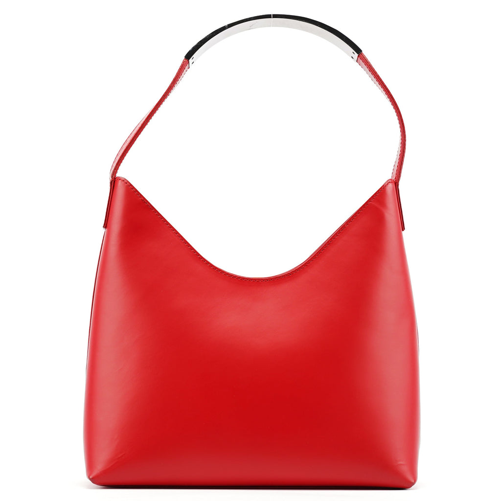 Red Matte Leather Shoulder Bag