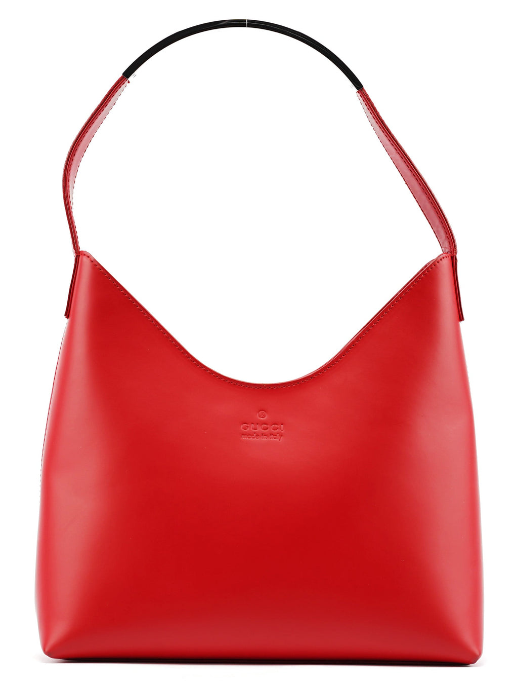 Red Matte Leather Shoulder Bag