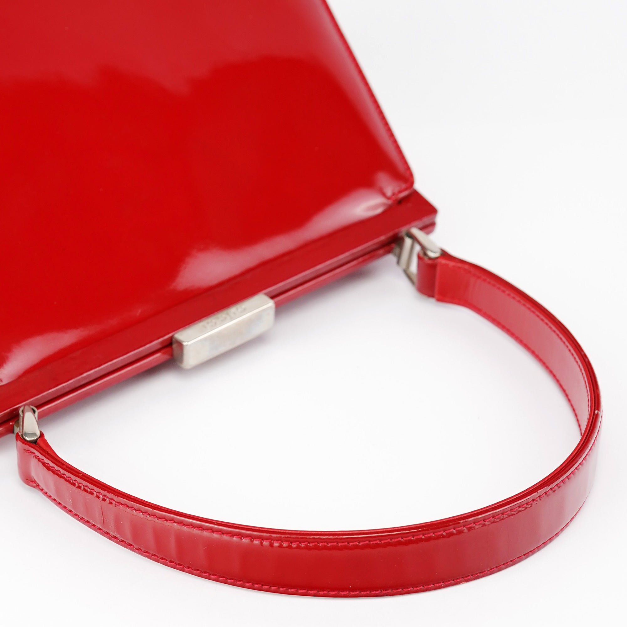 Red Patent Leather Clutch Handbag