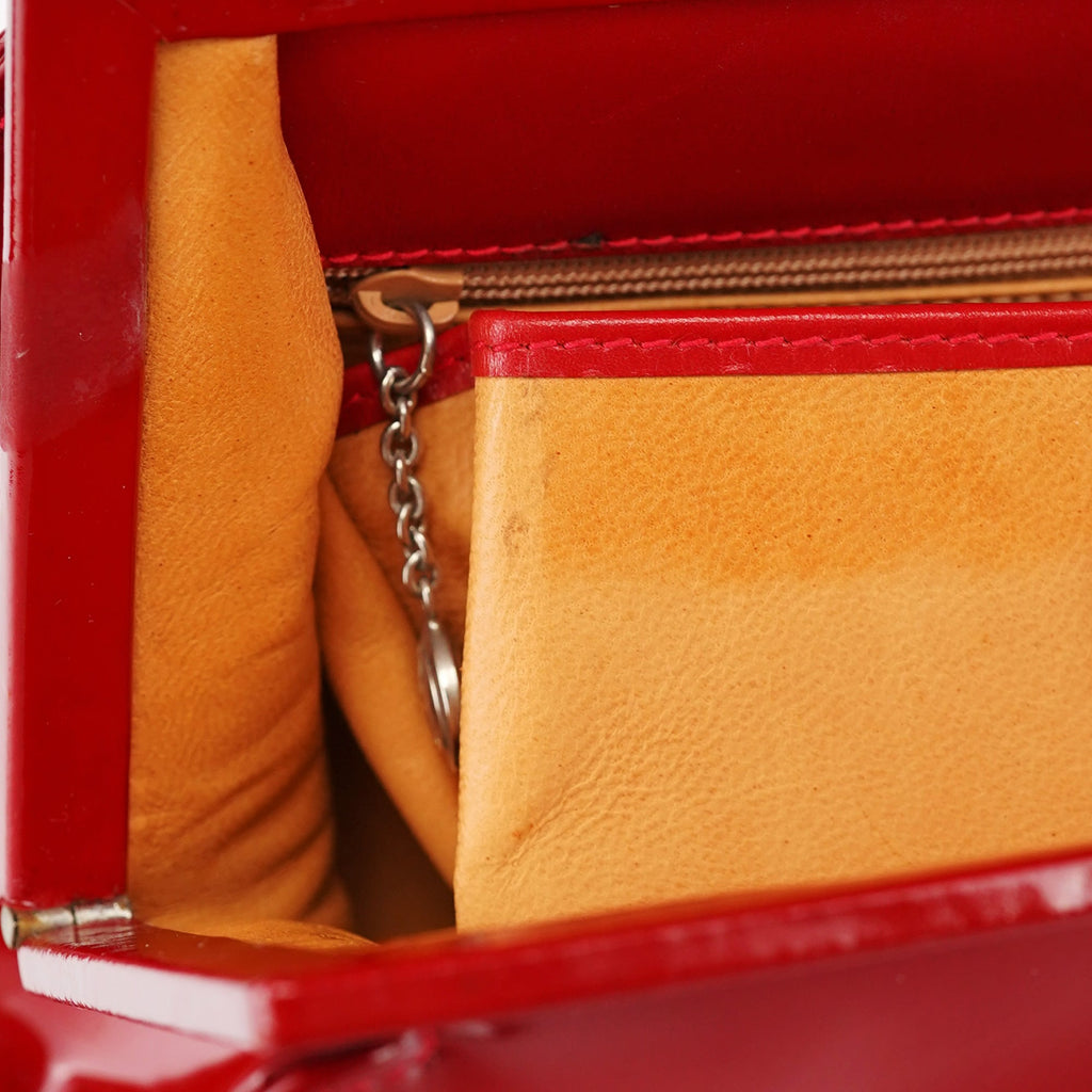 Red Patent Leather Clutch Handbag