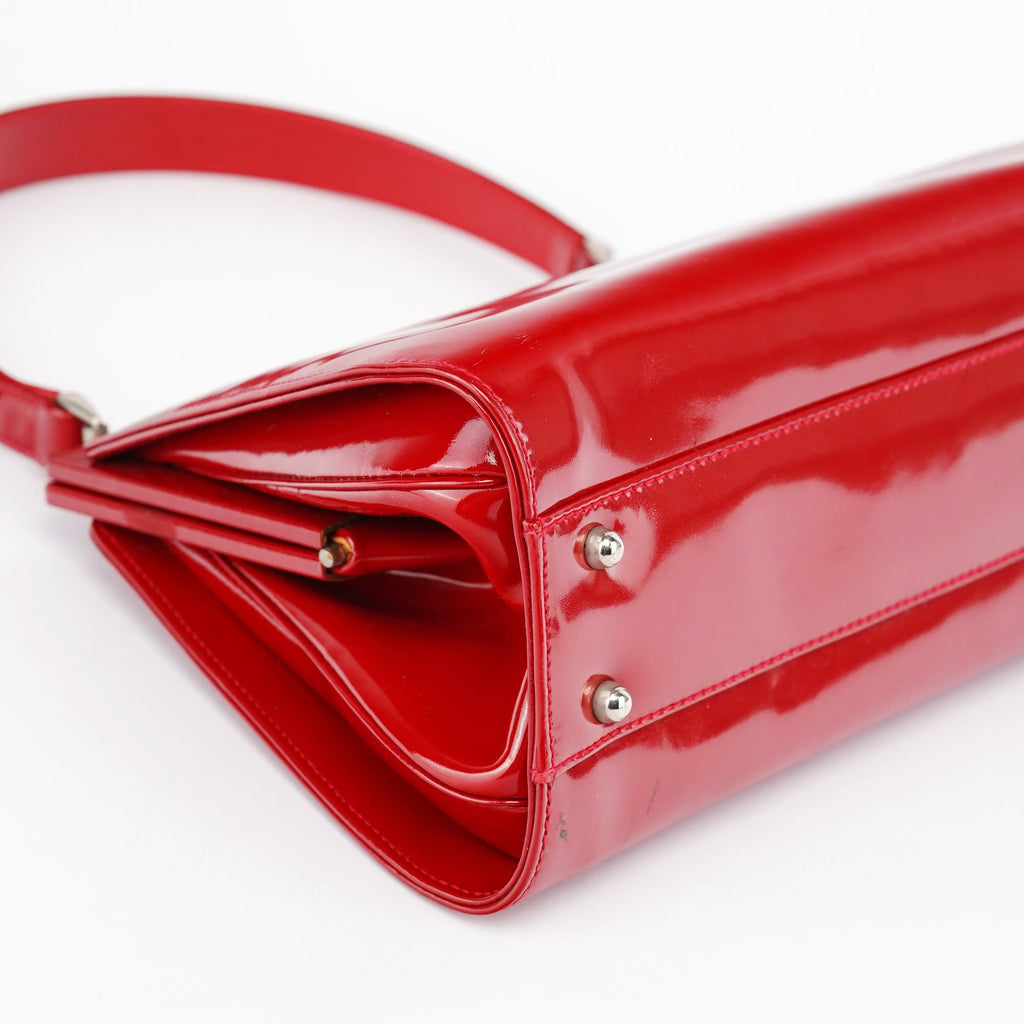 Red Patent Leather Clutch Handbag