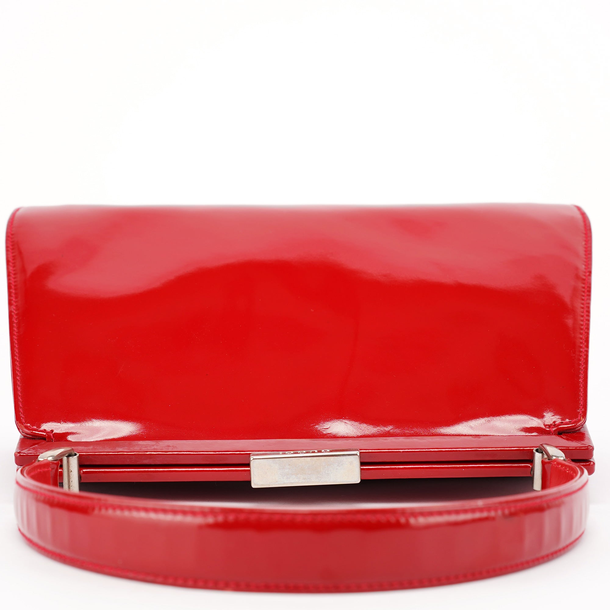 Red Patent Leather Clutch Handbag