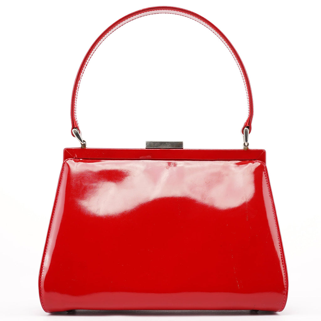 Red Patent Leather Clutch Handbag