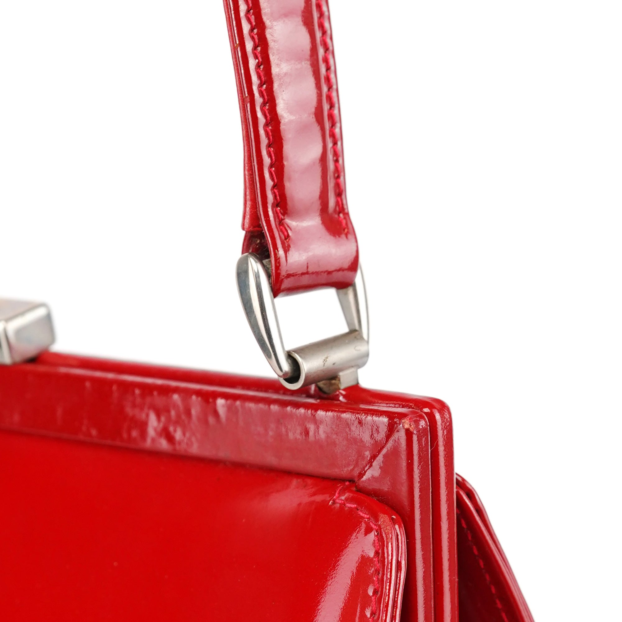 Red Patent Leather Clutch Handbag