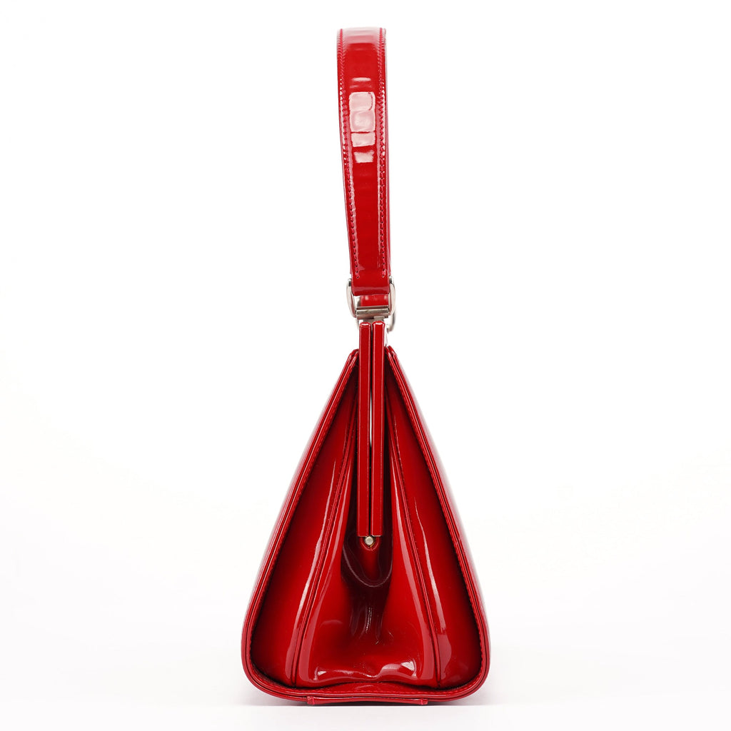 Red Patent Leather Clutch Handbag