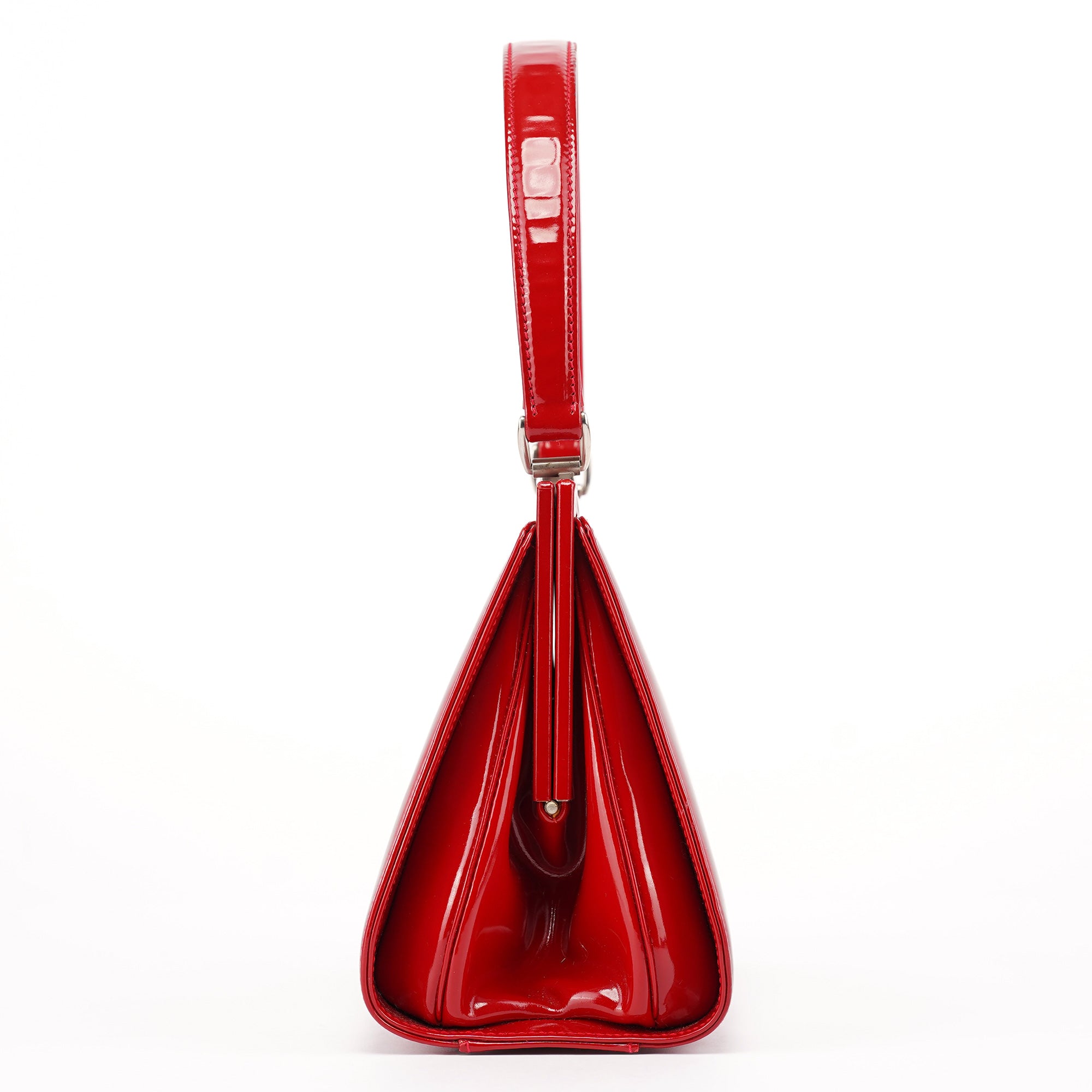 Red Patent Leather Clutch Handbag