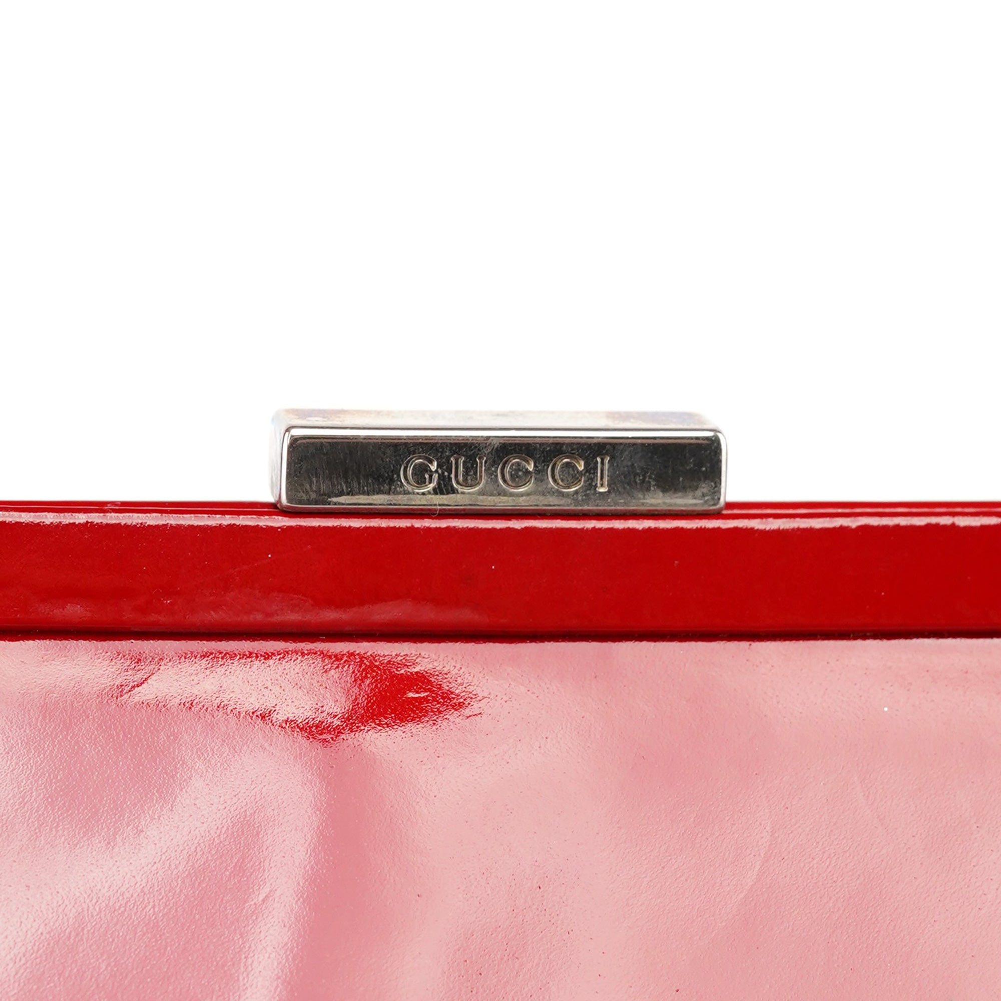 Red Patent Leather Clutch Handbag